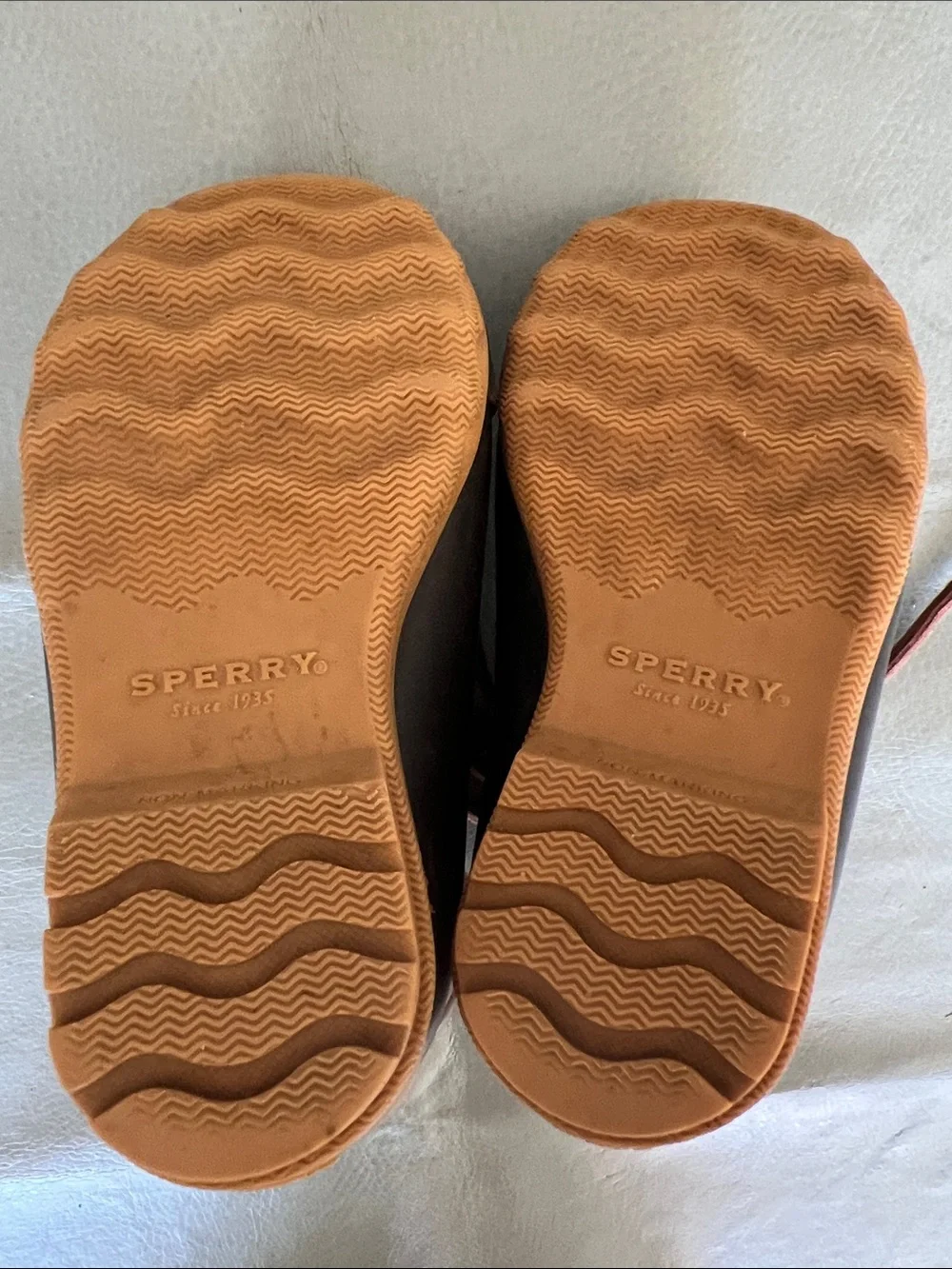 Sperry Kids Brown and Dark Brown Lace-Up Rain Boots
